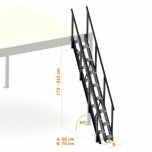 L size industrial alternating tread stairs 63º