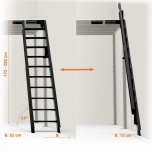 M folding stairs to wall 54º