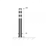 Pole cone Gray Ø80x800xmm