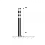 Flexpost AtranCity keskse ankruga D80, H800 hall (7016), valge RA2 helkur