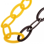 Plastic chain, yellow-black 25m