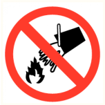  sign sticker: "Ban on extinguishing with water" Ø90mm