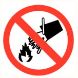  sign sticker: "Ban on extinguishing with water" Ø90mm