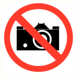 sign sticker: "photography is prohibited" Ø90mm