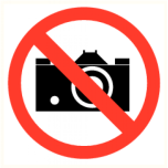 sign sticker: "photography is prohibited" Ø90mm