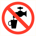  sign sticker: "No drinking water" Ø90mm