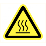 PVC Warning sign: HOT SURFACE" 80x80x80mm