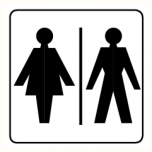 PVC  sign: "Toilet men/women" 150x150mm