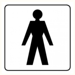 PVC  sign: "Toilet men" 150x150mm