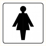 PVC  sign: "Toilet woman" 150x150mm