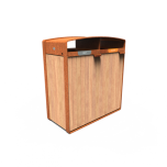 STORR 100L trash can with wood finish