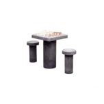 Anthracite-Concrete Chess/Checker Table with chairs