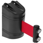 Black plastic magnetized wall fixing with 2m red retractable tape