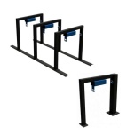 E-bike lean-on hoop with charging station