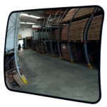 Rectangular indoor safety mirror