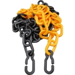Plastic chain yellow-black Ø9mm, lenght 3m with hooks