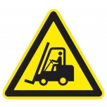 Caution sign floor sticker: "Moving forklifts" H600mm