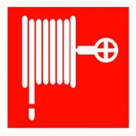 Fire-fighting sign sticker: "Fire hose" 100x100mm