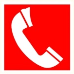 PVC Fire-fighting sign: "Emergency telephone" 200x200mm