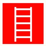 Fire-fighting sign sticker: "Fire escape ladder" 200x200mm
