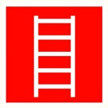 Fire-fighting sign sticker: "Fire escape ladder" 200x200mm