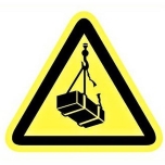 Caution sign sticker: "Floating load"  90x90x90mm