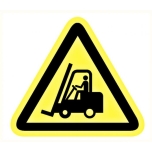 PVC Caution sign: "Moving forklift" 200x200x200mm