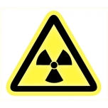 PVC Warning sign: "Radioactive substance" 80x80x80mm