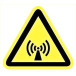 Caution sign sticker: "Non-ionizing radiation" 200x200x200mm