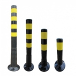 Flexible Delineators black with yellow stripes