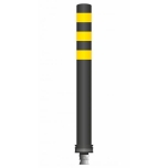 Flex pole cone Ø80 H=800 - black - tape yellow