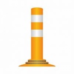 Flex pole cone Ø80 H=400 - orange - tape white