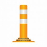 Flex pole cone Ø80 H=400 - orange - tape white