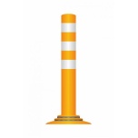 Flex pole cone Ø80 H=650 - orange - tape white