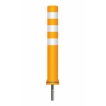 Flex pole cone Ø80 H=650 - orange - tape white