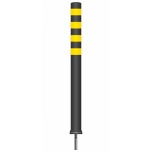 Flex pole cone Ø80 H=1000 - black - tape yellow