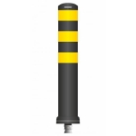 Flex pole cone Ø130mm H=800 - black - tape yellow