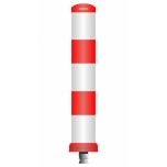 Flex pole cone Ø130mm H=800 - red - tape white 3x150mm