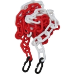 Plastic chain red-white, lenght 25m