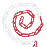 Plastic chain red-white 8mm