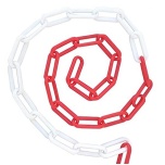 Plastic chain red-white 8mm