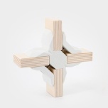 PlayWood Connector 2pcs x- shape white