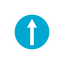 Sticker on a plastic sign - "Compulsory driving direction straight" Ø370mm