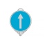 Sticker on a plastic sign - "Compulsory driving direction straight" Ø370mm