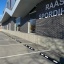 Rubber parking separator - 184 cm black, with white reflectors Rubber parking separator - 184 cm black, with white reflectors