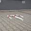 Foldable parking barrier C with lock Foldable parking barrier C with lock