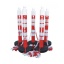 Mega-Max Barricade posts (5 pcs) and plastic chain 25m red - white chain