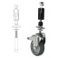 Swivel Wheel Black with brake 100 mm incl. expander 48.3 mm