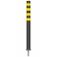 Flex pole cone Ø80 H=1000 - black - tape yellow