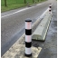 Flex pole cone Ø130mm H=800 - black - tape white 3x150mm